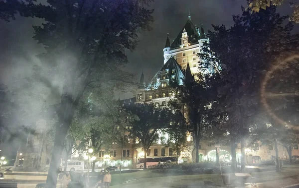 Chateau Frontenac Yttre Natten Quebec City Castle Kanada — Stockfoto