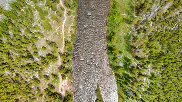 Αεροφωτογραφία Του Ποταμού Yellowstone Μια Καλοκαιρινή Μέρα Γουαϊόμινγκ — Φωτογραφία Αρχείου