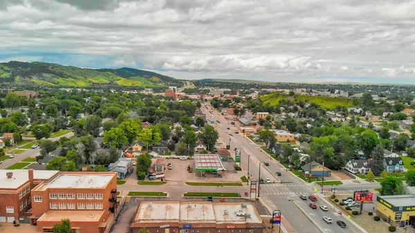 Rapid City July 2019 Arial View Rapid City Хмарний Літній — стокове фото