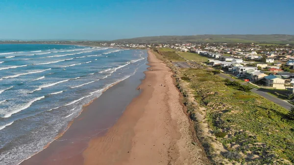 Widok Lotu Ptaka Piękną Plażę Parku Narodowym Coorong Australia — Zdjęcie stockowe