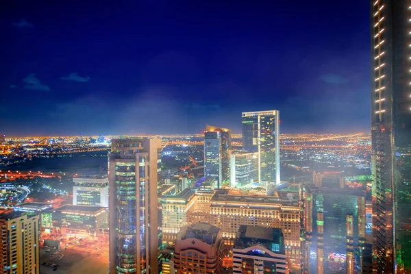 Дубай Оаэ Декабря 2016 Ночной Вид Воздуха Небоскребы Центра Дубая — стоковое фото
