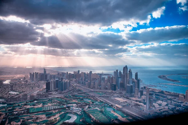 Dubai Emiratos Árabes Unidos Diciembre 2016 Vista Aérea Del Centro —  Fotos de Stock