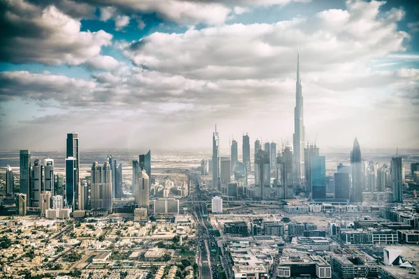 Dubai Uae Δεκεμβριου 2016 Αεροφωτογραφία Του Downtown Dubai Από Ελικόπτερο — Φωτογραφία Αρχείου