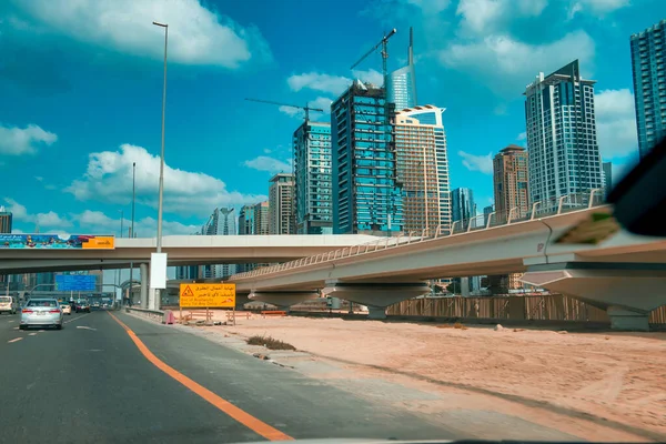 Dubai Sae Prosince 2016 Sheikh Zayed Road Traffic Beautiful Sunny — Stock fotografie