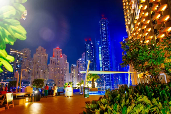 Dubai Förenade Arabemiraten December 2016 Dubai Marina Natten Utsikt Från — Stockfoto