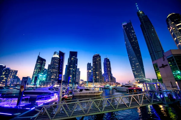 Dubai Emirados Árabes Unidos Dezembro 2016 Marina Dubai Pôr Sol — Fotografia de Stock