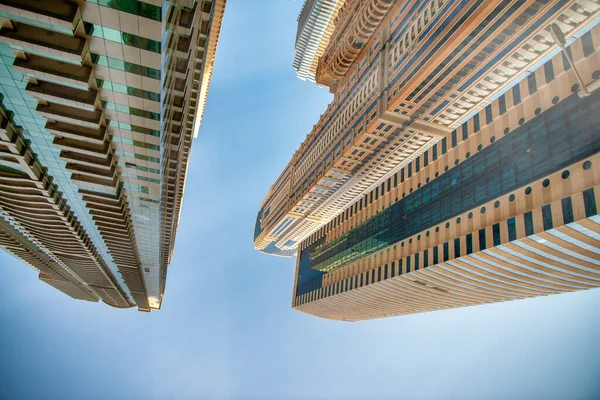 Dubai Vae December 2016 Dubai Marina Bij Zonsondergang Wolkenkrabbers Langs — Stockfoto