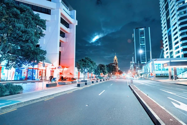 Auckland August 2018 Waterfront Streets Buildings Night — 图库照片