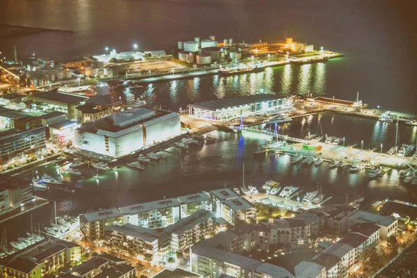 Auckland August 2018 Aerial City View Sky Tower 奥克兰夜晚的天空线 — 图库照片