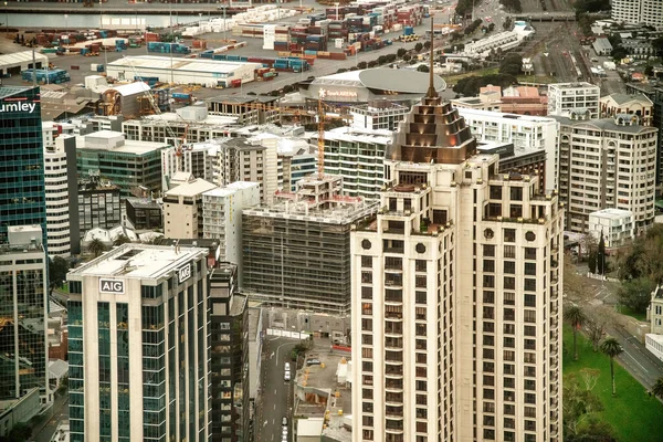 Auckland Sierpień 2018 Widok Wieży Sky Tower Auckland Zachodzie Słońca — Zdjęcie stockowe