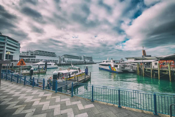 Auckland August 2018 Auckland Waterfront Boats Beautiful Morning — Stock Photo, Image