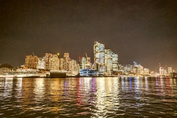 Sydney Österrike Augusti 2018 Darling Harbour Skyline Vacker Natt — Stockfoto