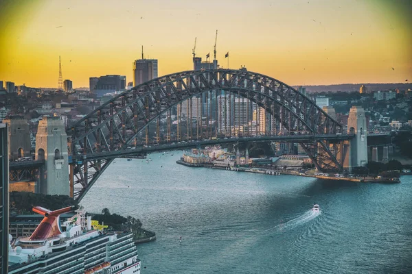 Sydney August 2018 Sydney Harbour Och Bridge Flygfoto Från Cbd — Stockfoto