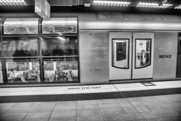 Sydney Αυστραλια Αυγουστου 2018 Εξωτερικό Μετρό Τρένου Στο Σταθμό — Φωτογραφία Αρχείου