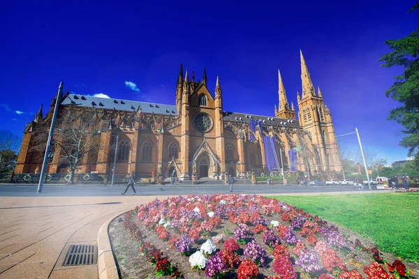 Sydney Agosto 2018 Sydney Catedral Santa María Hermoso Día Soleado —  Fotos de Stock