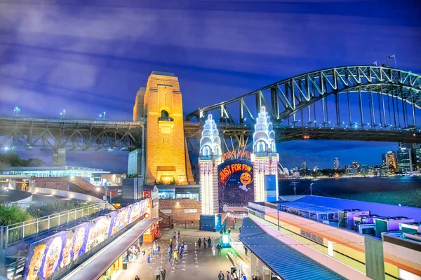 Sydney August 2018 Sydney Luna Park Skyline Einer Schönen Nacht — Stockfoto