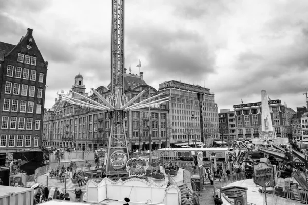 Амстердам Нидерланды Апреля 2015 Площадь Дамм Главная Достопримечательность Города — стоковое фото