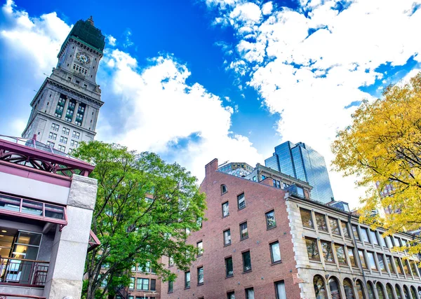 Boston Byggnader Från Faneuil Hall Vacker Dag Usa — Stockfoto