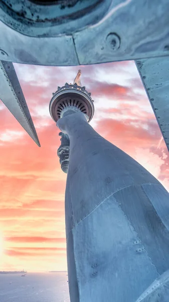 Статуя Свободы Вид Внутренней Стороны Головы Закате Нью Йорк — стоковое фото