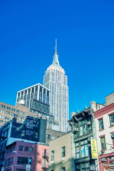 Nowy York City Październik 2015 Empire State Building Ikona Horyzoncie — Zdjęcie stockowe