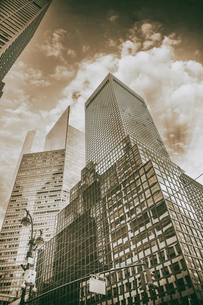 New York City Sunset Beautiful Sky City Skyscrapers Usa — Stock Photo, Image