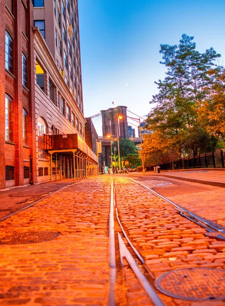 New York City June 2013 Street View Brooklyn Bridge Sunset — Stok fotoğraf