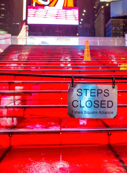 New York City June 2013 Empty Stairs Duffy Square Night — Stock Fotó