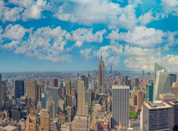 Nueva York City Junio 2013 Vista Aérea Panorámica Manhattan Desde —  Fotos de Stock