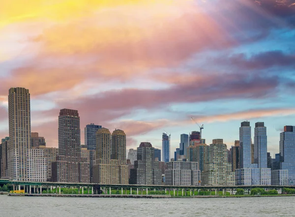 Downtown Manhattan Skyline Dusk New York — Stockfoto