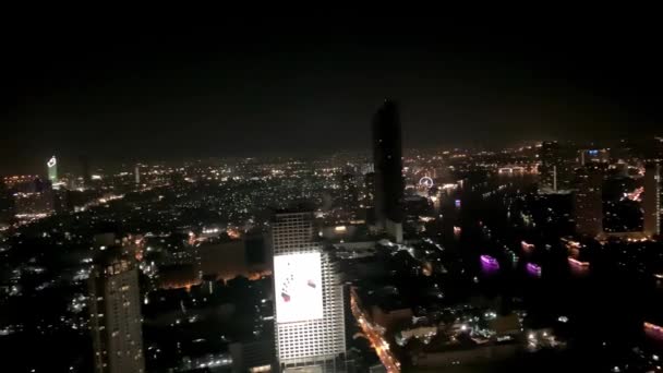 Banguecoque vista aérea à noite, Tailândia — Vídeo de Stock