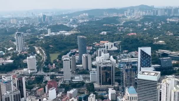 Bela vista aérea de Kuala Lumpur, Malásia — Vídeo de Stock