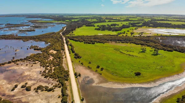 Vista Aérea Hermosa Campiña Isla Canguro Australia —  Fotos de Stock