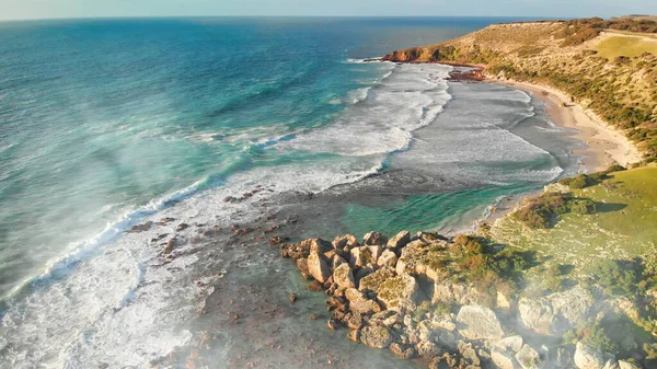 Kangaroo Island Południowa Australia Widok Lotu Ptaka Wybrzeże Piękny Zachód — Zdjęcie stockowe