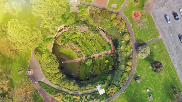 Góra Gambier Australia Widok Lotu Ptaka Umpherston Sinkhole Piękny Poranek — Zdjęcie stockowe