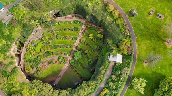 Góra Gambier Australia Widok Lotu Ptaka Umpherston Sinkhole Piękny Poranek — Zdjęcie stockowe