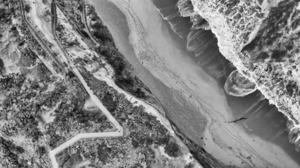 Gibson Steps, Twelve Apostles. Aerial view of beautiful australian coastline.