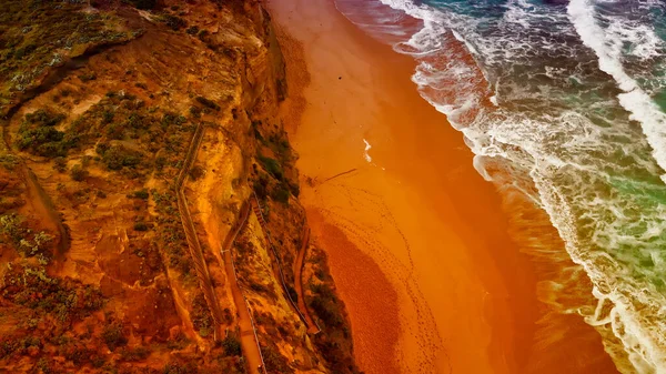 Gibson Steps Zwölf Apostel Luftaufnahme Der Wunderschönen Australischen Küste — Stockfoto
