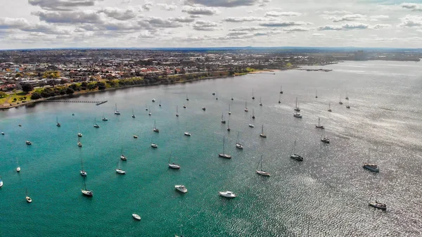 Geelong Australie Vue Aérienne Littoral Ville Depuis Drone — Photo