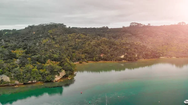 Mercury Bay Whitianga Vista Aérea Drone Nova Zelândia North Island — Fotografia de Stock