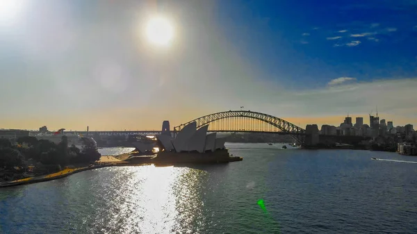 Légi Felvétel Sydney Városáról Sydney Kikötőjéből — Stock Fotó