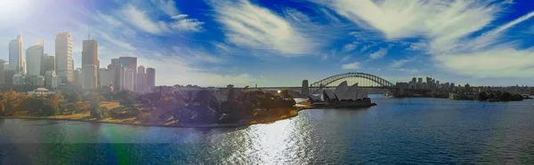 Vista Aérea Panorâmica Sydney Partir Sydney Harbour Bay — Fotografia de Stock