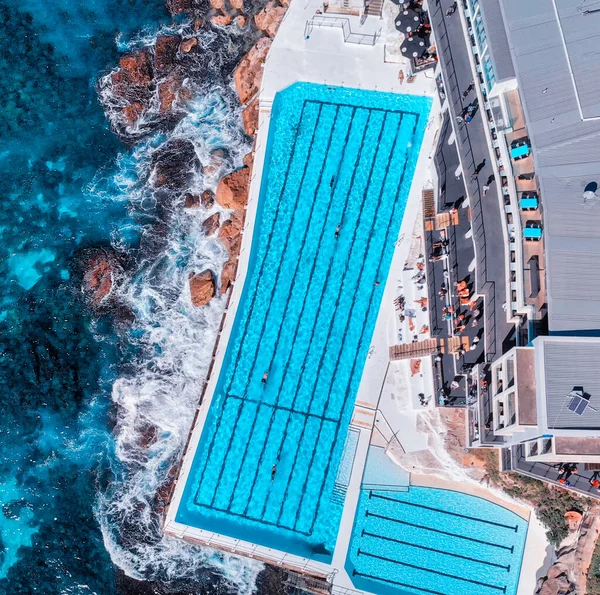 Flygfoto Över Bondi Beach Pools Coastline Australien — Stockfoto