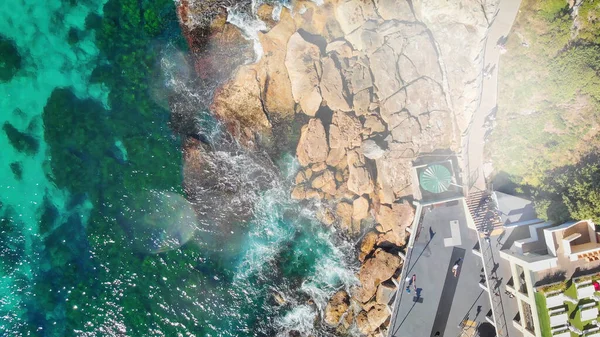Bondi Beach Küste Sydney Luftaufnahme Von Der Drohne — Stockfoto
