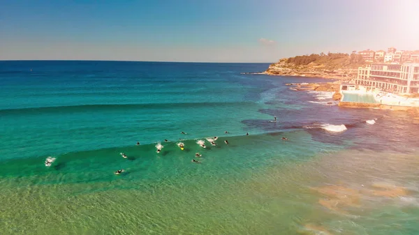Bondi Beach Kustlinje Sydney Flygfoto Från Drönare — Stockfoto