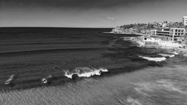 Bondi Beach Kustlijn Sydney Luchtfoto Van Drone — Stockfoto