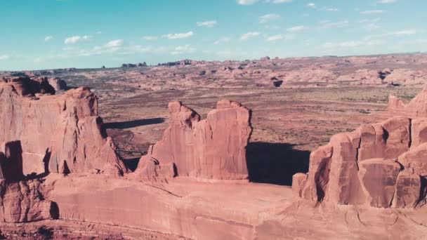 Park Avenue aerial view at Arches National Park, Utah — Stock Video
