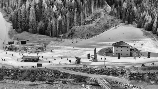 Auronzo Vallei Skipistes Het Winterseizoen Italiaanse Alpen — Stockfoto