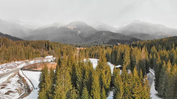 Val Visdende Una Valle Dolomitica Vista Aerea Nella Stagione Invernale — Foto Stock