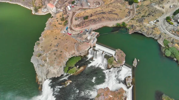 Aerial View Shoshone Falls Summer Season Drone Viewpoint Idaho Usa — Stock Photo, Image