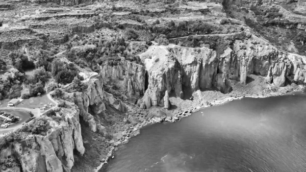 Vista Aérea Shoshone Falls Temporada Verão Ponto Vista Drone Idaho — Fotografia de Stock